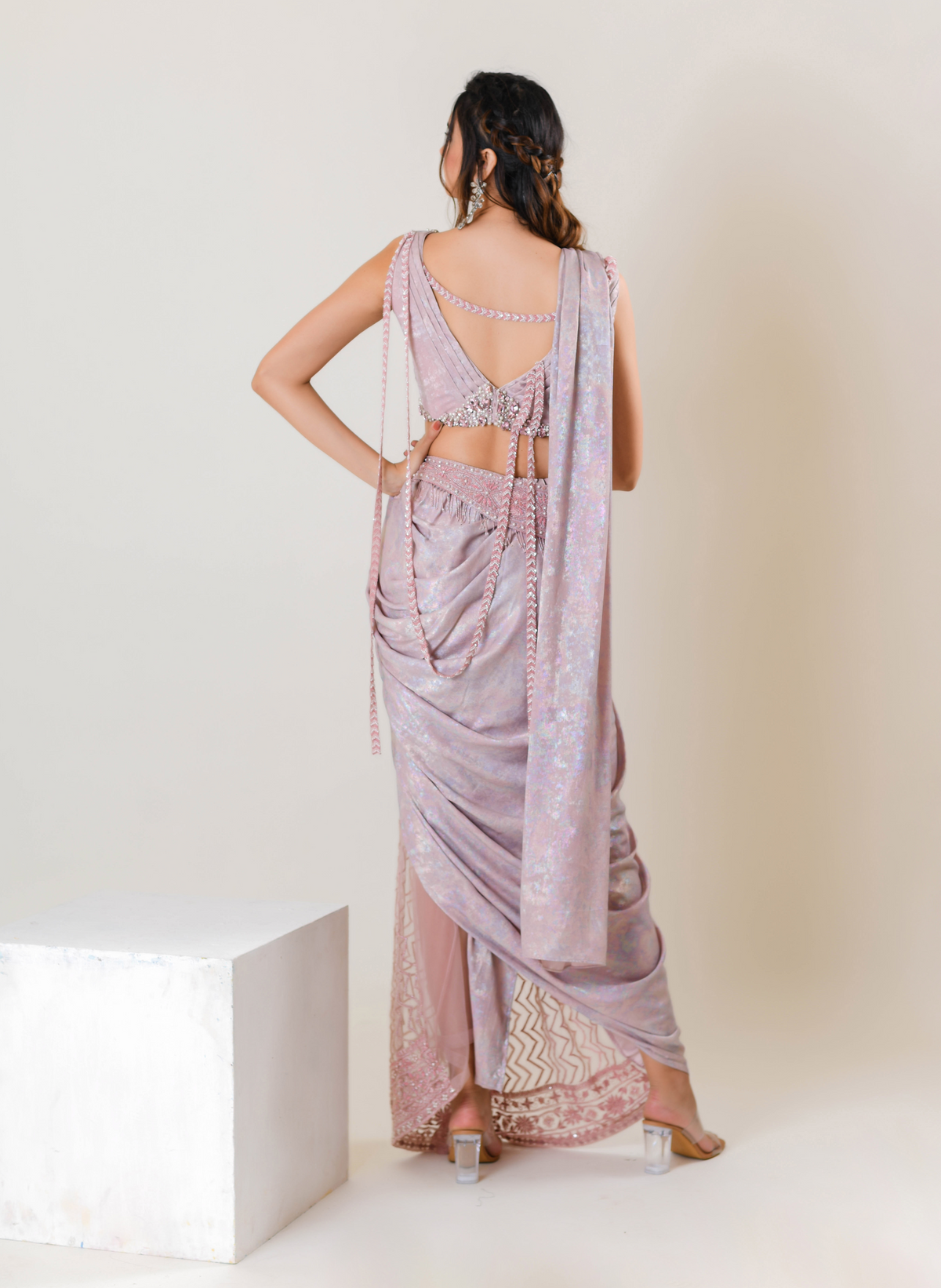 Blossom Blush Pre-draped Saree